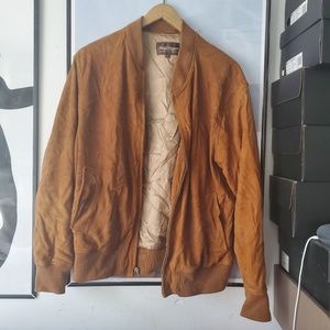 Leather bomber jacket